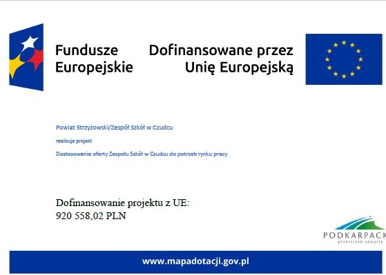 Projekt "Dostosowanie oferty Zespołu Szkół do rynku pracy"